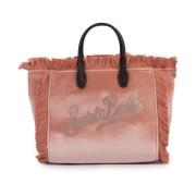 Fluwelen handtas met strass logo MC2 Saint Barth , Pink , Dames