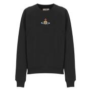 Zwarte Katoenen Sweatshirt met Geborduurd Logo Vivienne Westwood , Bla...