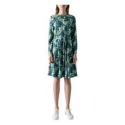 Weelderige Midi Jurk met Wijd Uitlopende Rok Max Mara Weekend , Green ...