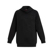 Elegante Felino Jurk Hoodie Borduurwerk Marina Rinaldi , Black , Dames