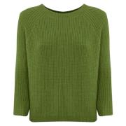 Groene Mohair Trui met Raglan Mouwen Max Mara Weekend , Green , Dames