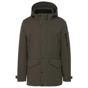 Sportieve Parka met Afneembare Capuchon Bugatti , Green , Heren