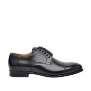 Klassieke Zwarte Leren Schoen Brecos , Black , Heren