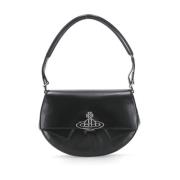 Zwarte Leren Schoudertas Vivienne Westwood , Black , Dames