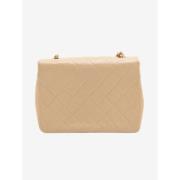 Pre-owned Leather chanel-bags Chanel Vintage , Beige , Dames