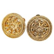 Pre-owned Fabric earrings Chanel Vintage , Yellow , Dames