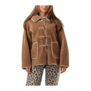 Bruine Nep Bont Winterjas Object , Brown , Dames