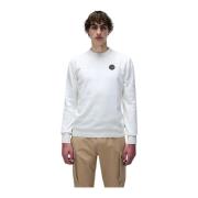 Witte Reigersweater met Geborduurd Detail Napapijri , White , Heren