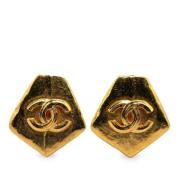 Pre-owned Fabric earrings Chanel Vintage , Yellow , Dames