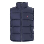 Blauwe Nylon Gewatteerde Gilet met Logo Polo Ralph Lauren , Blue , Her...