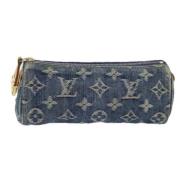 Pre-owned Denim pouches Louis Vuitton Vintage , Blue , Dames