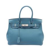 Pre-owned Leather handbags Hermès Vintage , Blue , Dames