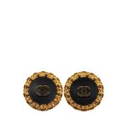 Pre-owned Plastic earrings Chanel Vintage , Black , Dames