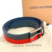 Pre-owned Leather belts Louis Vuitton Vintage , Blue , Heren