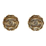 Pre-owned Fabric earrings Chanel Vintage , Yellow , Dames