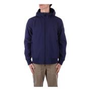 Blauwe hoodie met ritssluiting zakken add , Blue , Heren