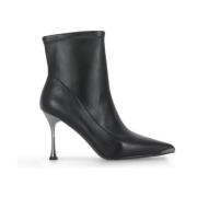 Zwarte Leren Stiletto Hak Laarzen Cult , Black , Dames