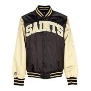 NFL Satin Bomber Jack Zwart/Wit New Era , Black , Heren