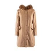 Wollen gewatteerde parka met capuchon Nenette , Brown , Dames