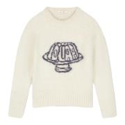 Jelly Crewneck Gebreid Olaf Hussein , White , Dames