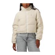 Witte Teddy Essential Puffer Jas Tommy Jeans , White , Dames