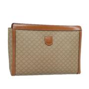 Pre-owned Leather clutches Celine Vintage , Beige , Dames