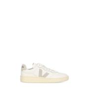 Witte Leren Sneakers met V-logo Veja , White , Heren