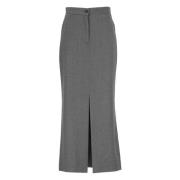 Grijze wollen rok elastische taille Antonelli Firenze , Gray , Dames