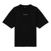 Korte mouwen ronde hals T-shirt Balenciaga , Black , Dames