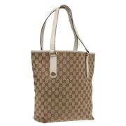 Pre-owned Canvas totes Gucci Vintage , Beige , Dames