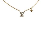 Pre-owned Metal necklaces Louis Vuitton Vintage , Yellow , Dames