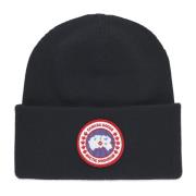 Zwarte wollen muts geribbeld patroon Canada Goose , Black , Heren