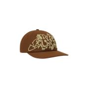 Bruine Snapback Hat Outlines HUF , Brown , Unisex