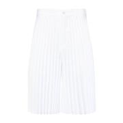 Witte Plooi Detail Shorts Comme des Garçons , White , Heren