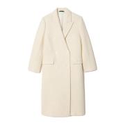 Elegante Bouclé Jas met Klassieke Details Lacoste , White , Dames