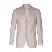 Heren Katoenen Blazer met Metalen Knopen L.b.m. 1911 , Beige , Heren