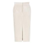 Beige Corduroy Rok met Zakken Antonelli Firenze , Beige , Dames