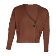 Kasjmier Vest met Gekruiste Knoopsluiting Kangra , Brown , Dames