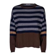 Dames Crewneck Sweater. Lange Mouw. Wol Kasjmier. Gemaakt in Italië Ka...