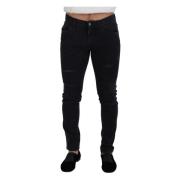 Zwarte Versleten Denim Jeans Dolce & Gabbana , Black , Heren