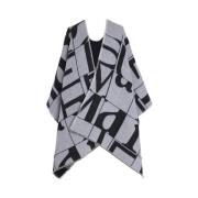 Omkeerbare Poncho Stijl Cape Grijs Max Mara , Gray , Dames