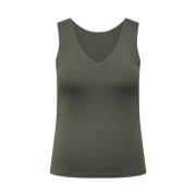 2-Way V-Neck Top in Groen Only Carmakoma , Green , Dames