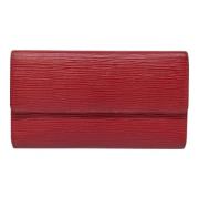 Pre-owned Leather wallets Louis Vuitton Vintage , Red , Dames