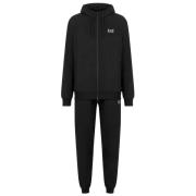 Zwart hoodie set met joggers Emporio Armani EA7 , Black , Heren