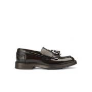 Heren Leren Loafers met Franje Rubber Zool Doucal's , Black , Heren