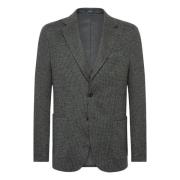 Pied De Poule Jersey Blazer Stijl Cernobbio Boggi Milano , Gray , Here...