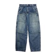 Super Knee Denim Jeans in Blauw Amish , Blue , Heren