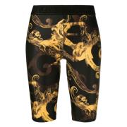 Barocco Print Casual Fietsbroek Zwart Versace Jeans Couture , Black , ...