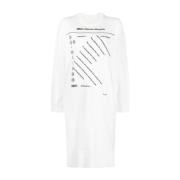 Casual Wit Katoenen Midi Jurk MM6 Maison Margiela , White , Dames