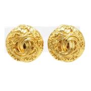 Pre-owned Metal earrings Chanel Vintage , Yellow , Dames